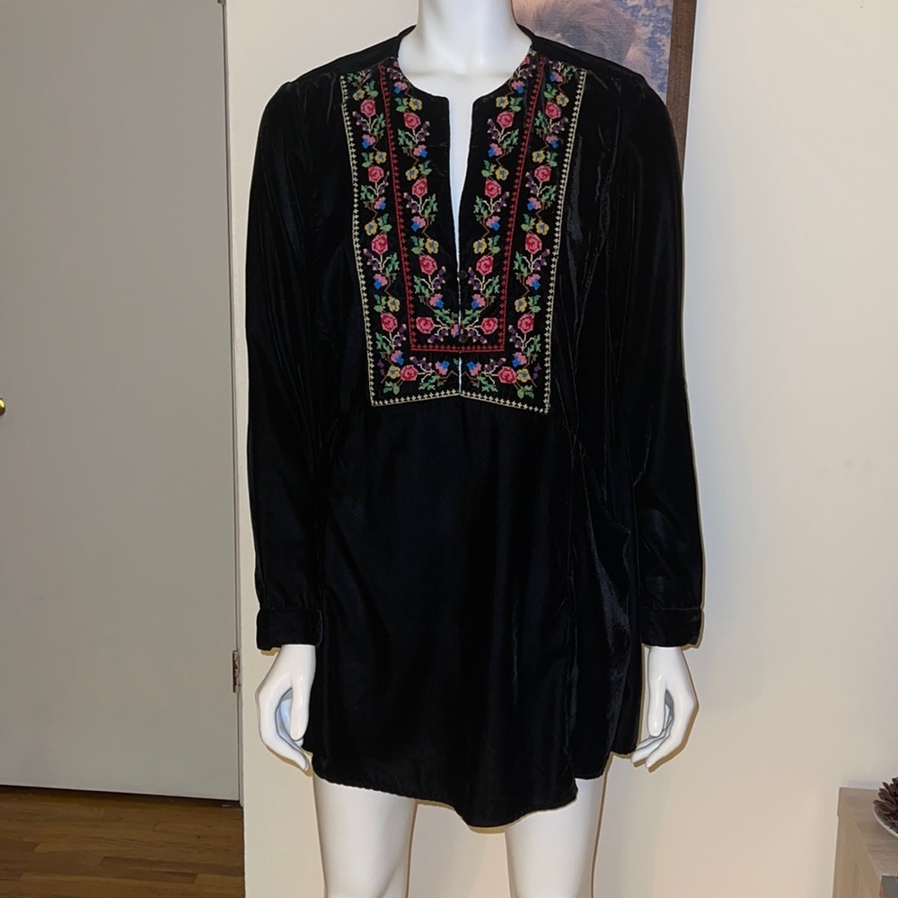 Free People Velvet Embroidered Sheath Dress